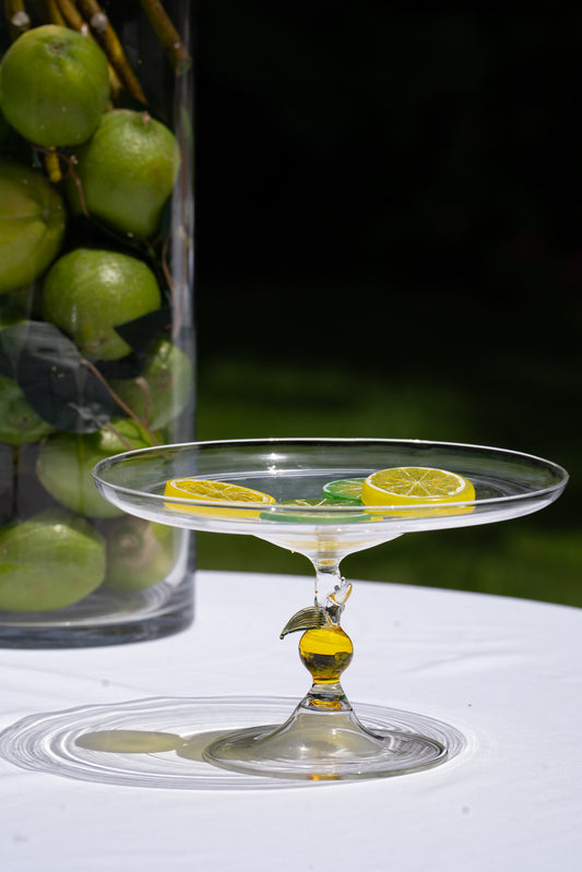 Blown glass lemon plate