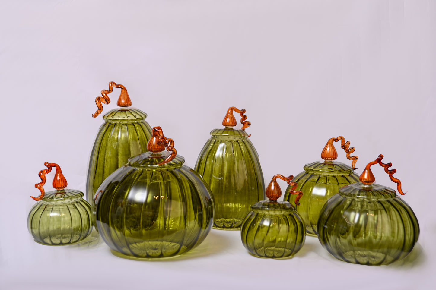 Round pumpkin glass jar