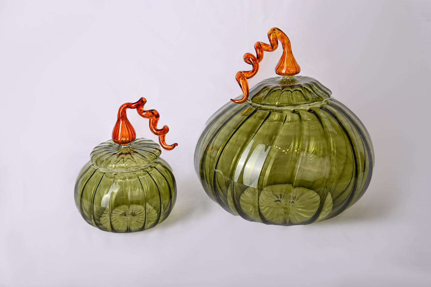 Round pumpkin glass jar