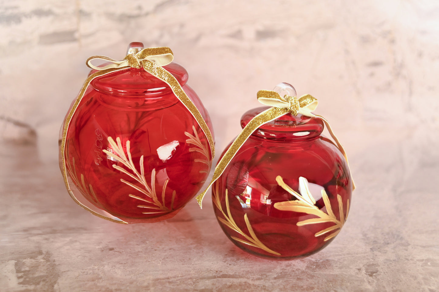 Christmas ball glass jar