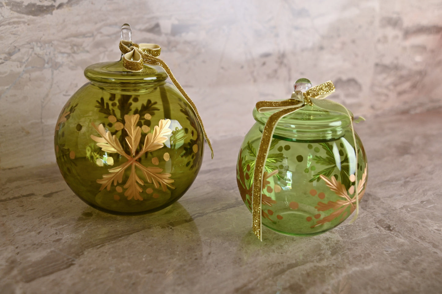 Christmas ball glass jar