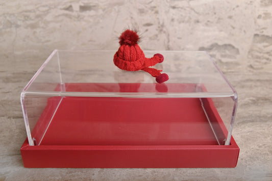 Christmas leather tray with plexiglass cover