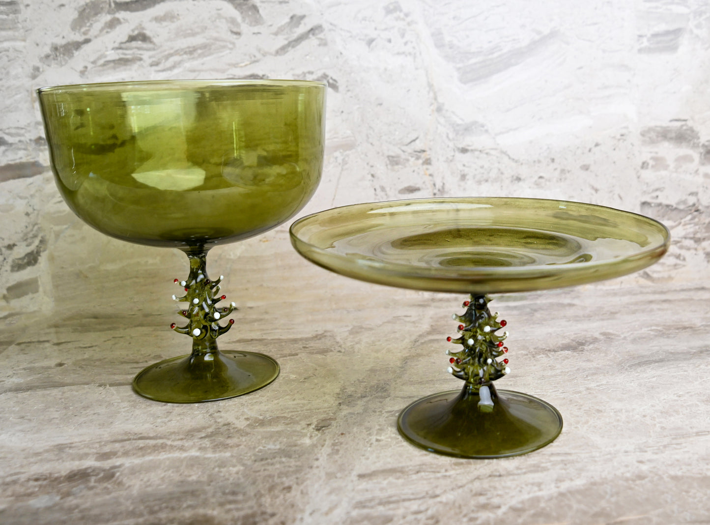 Christmas glass bowl
