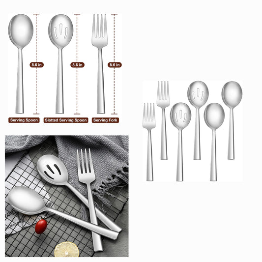 3 pieces serving spoons and fork set