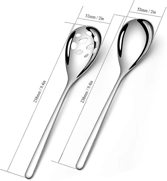2 pieces serving spoon and slotted spoon set
