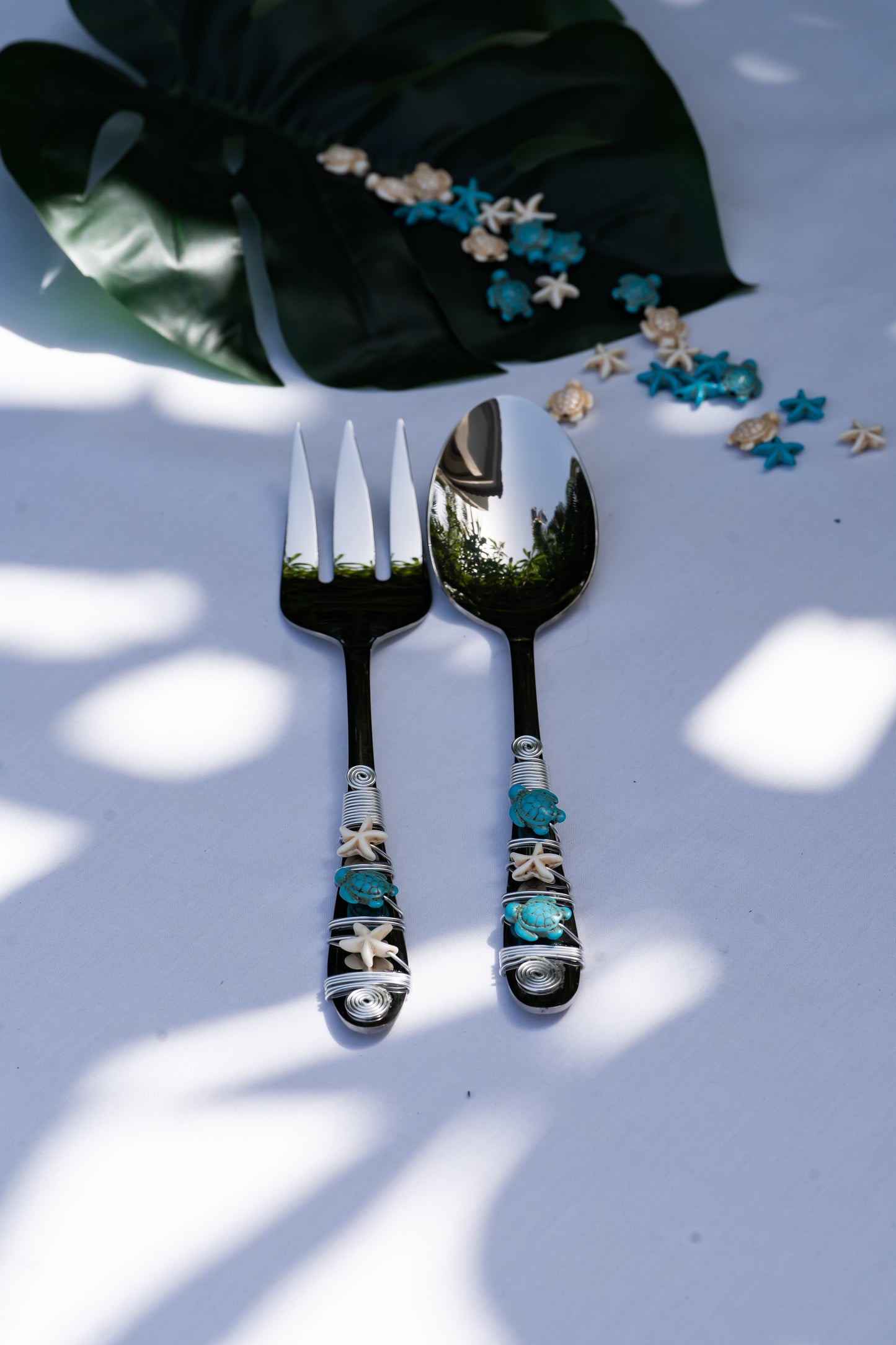 2 Pieces serving spoon and fork set