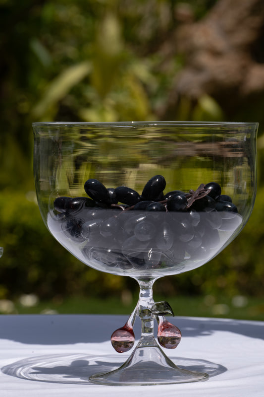 Blown glass cherry bowl