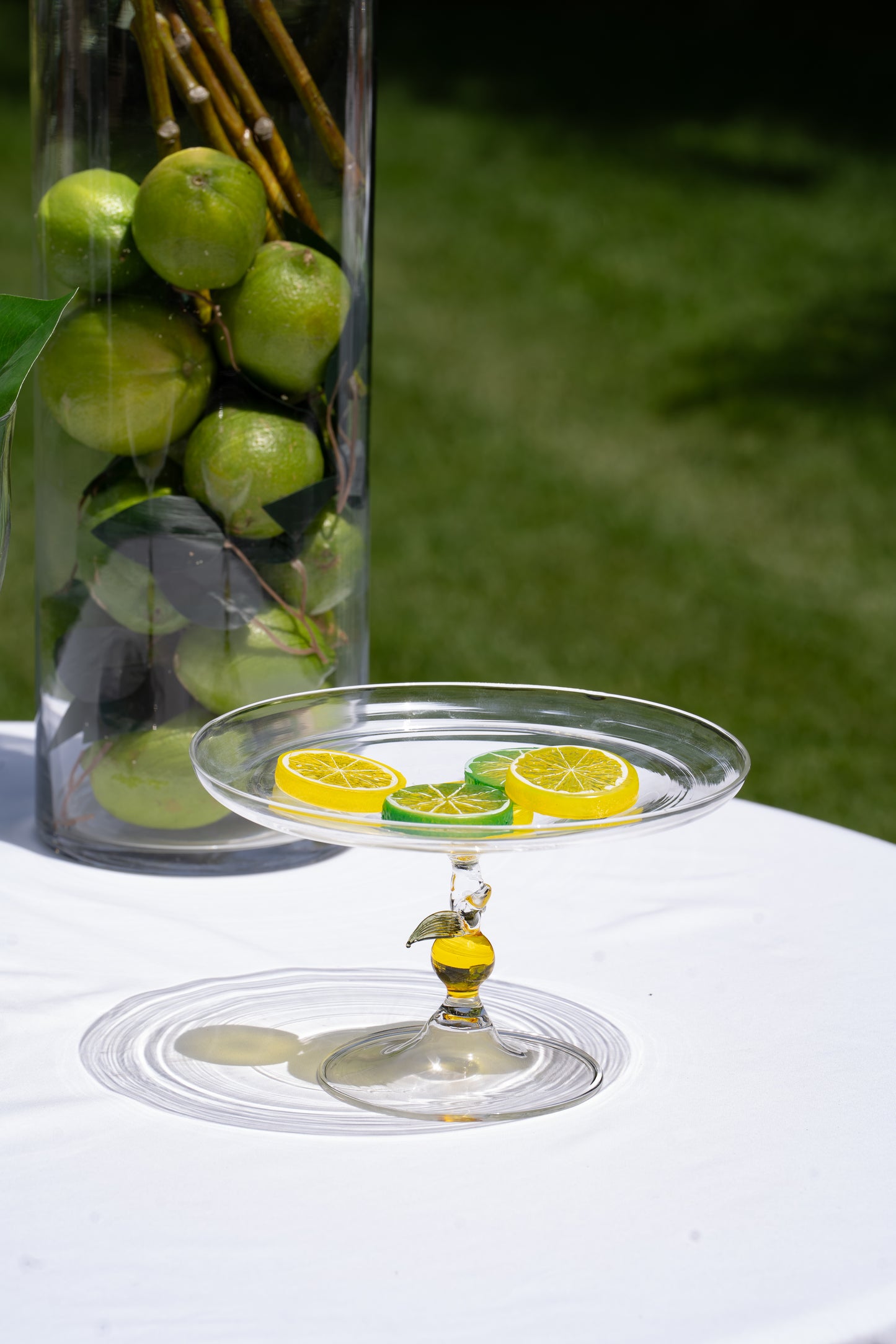 Blown glass lemon plate