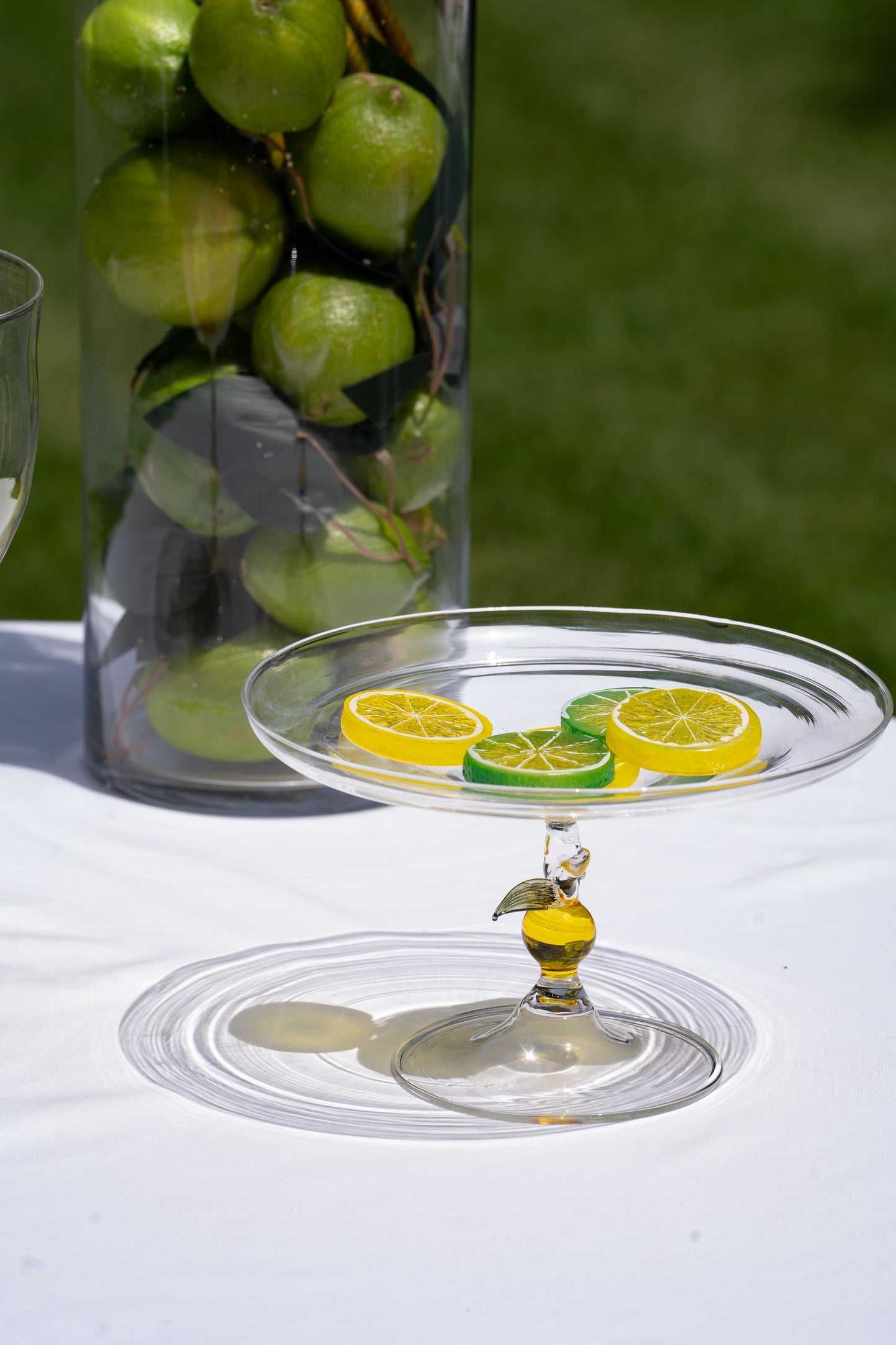 Blown glass lemon plate