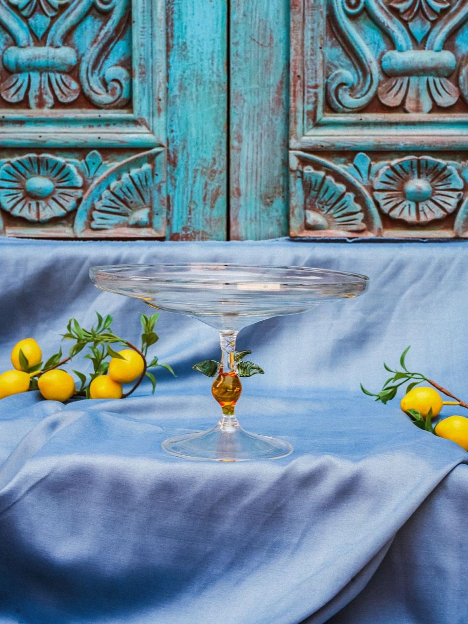 Blown glass lemon plate