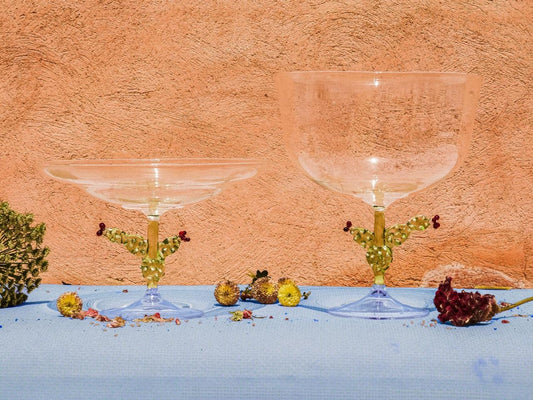 Glass blown cactus plate