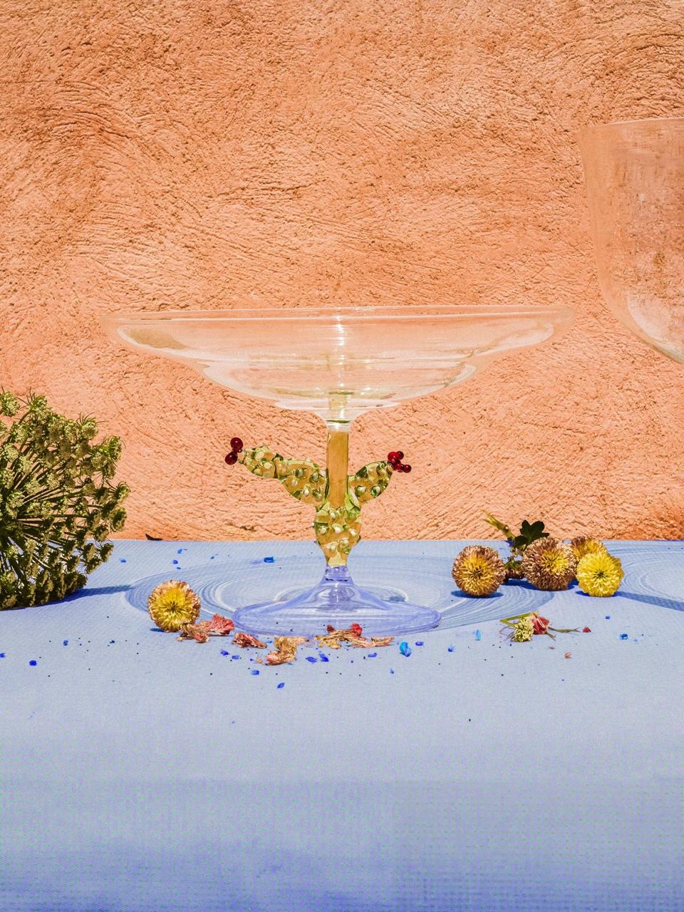 Glass blown cactus plate