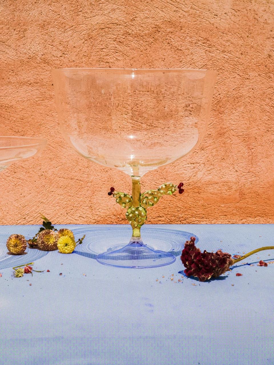Blown glass cactus bowl