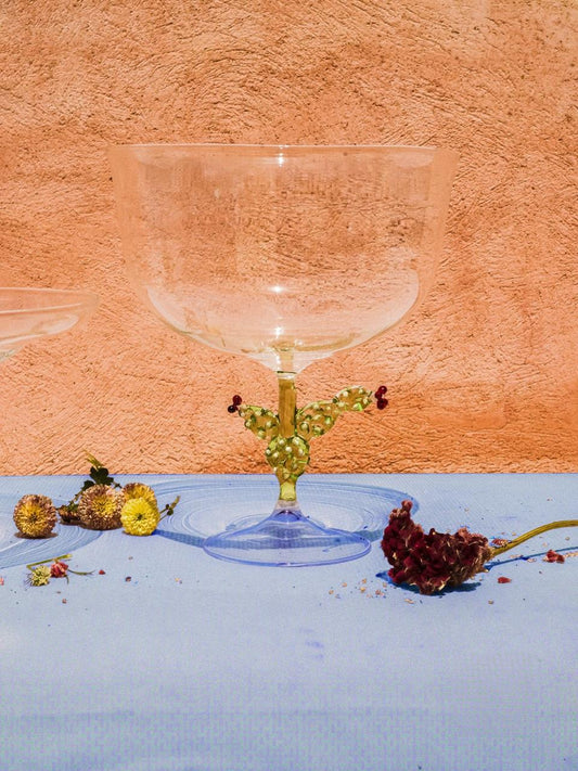 Blown glass cactus bowl