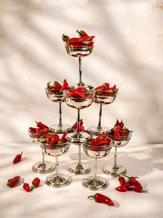 Silver footed bowl with glass bowl insert 12cm
