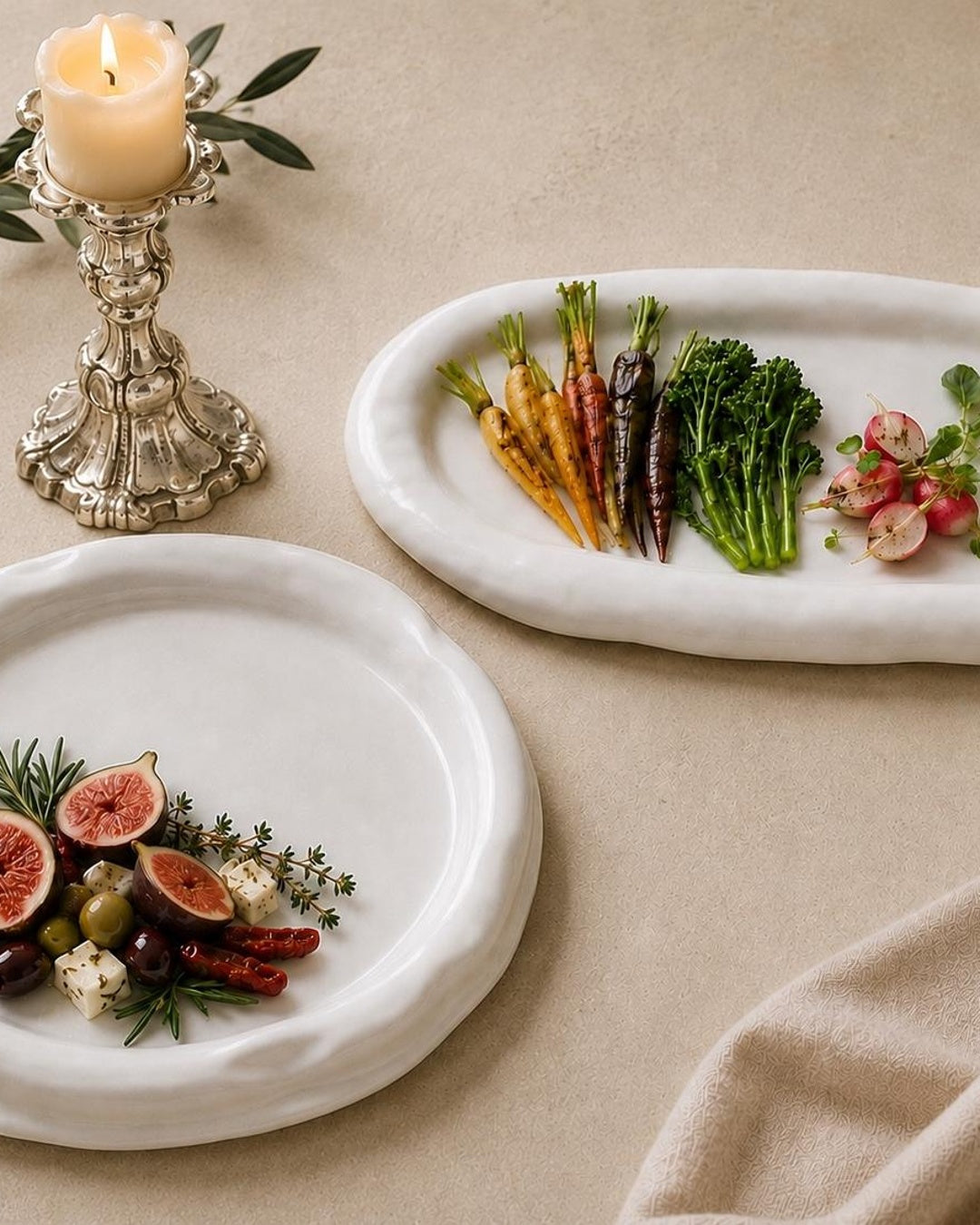 Ivory ceramic plate