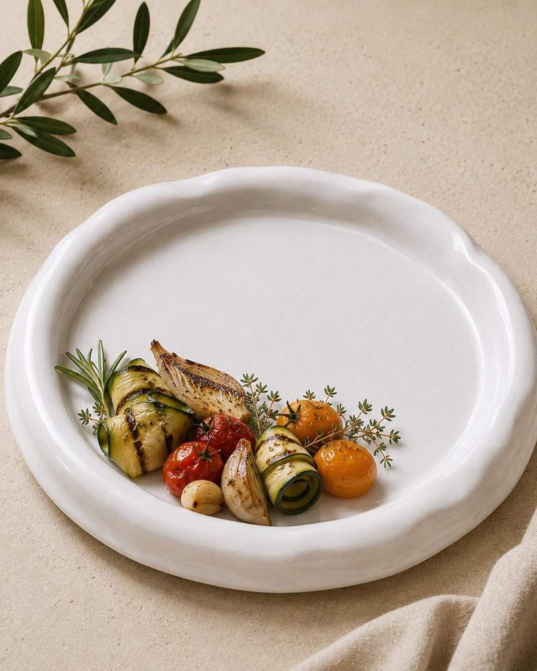 Ivory ceramic plate