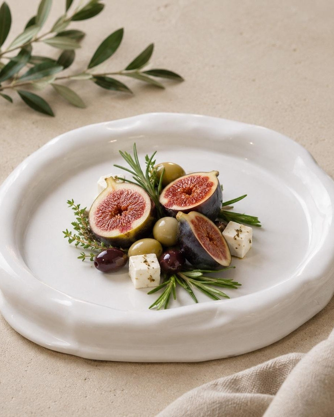 Ivory ceramic plate