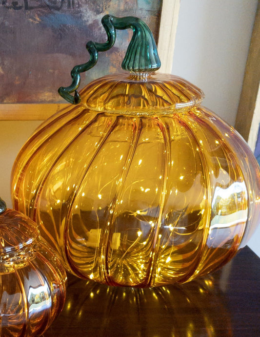 Round pumpkin glass jar