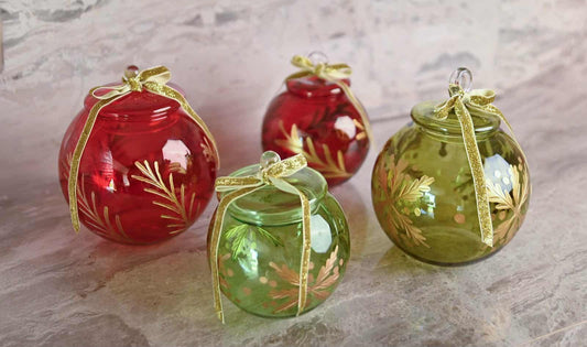 Christmas ball glass jar
