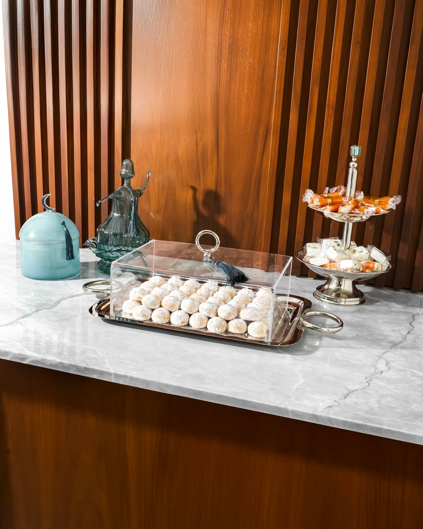 Silver rectangular tray