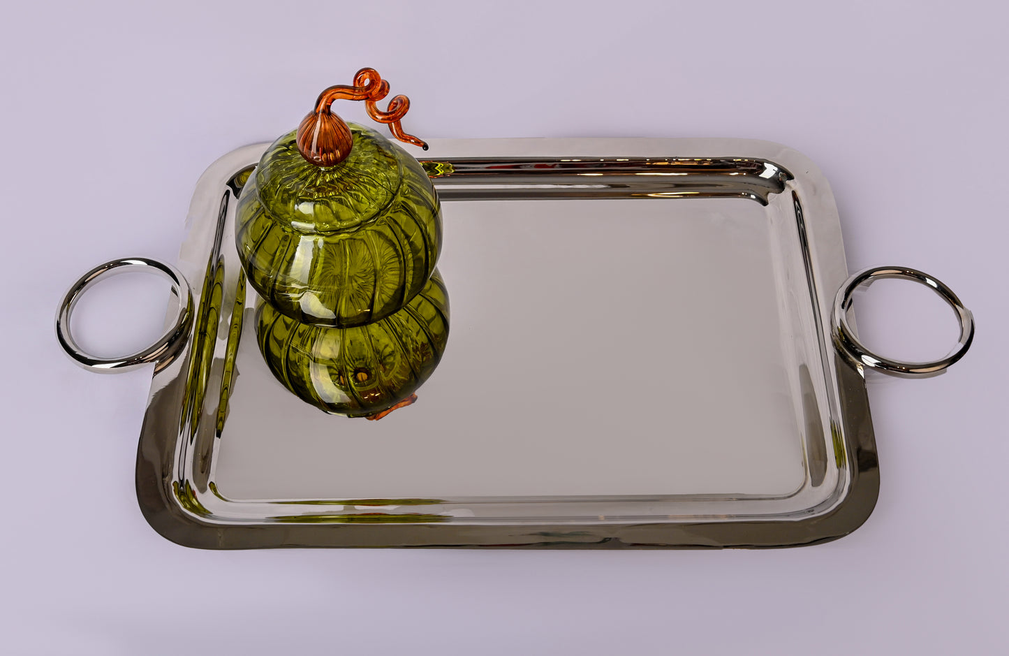 Silver rectangular tray