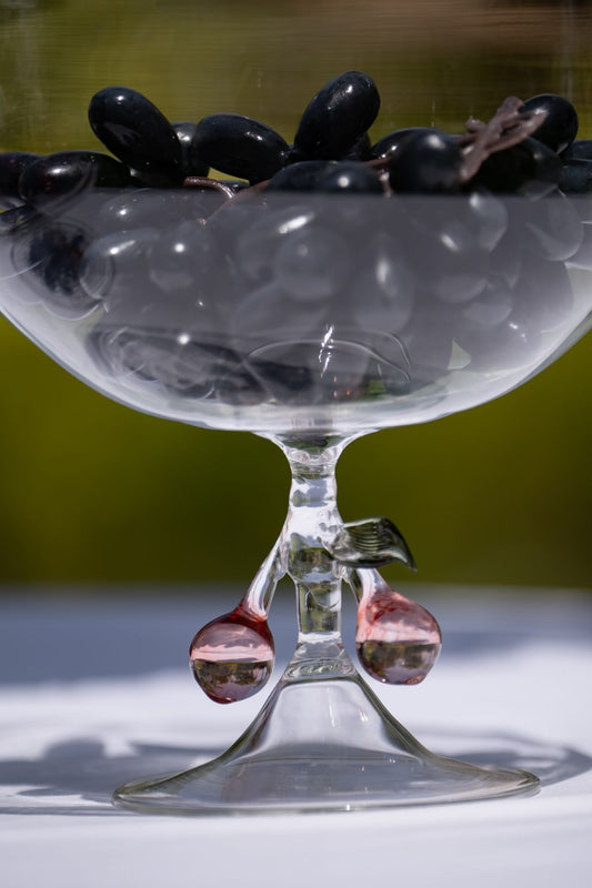 Blown glass cherry bowl