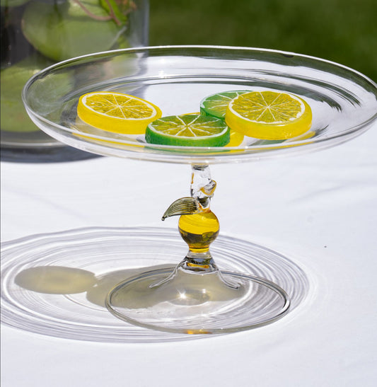 Blown glass lemon plate