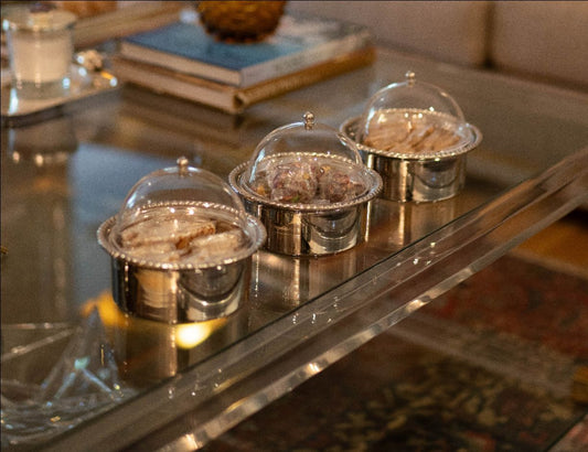 Silver bowl with plexi cover