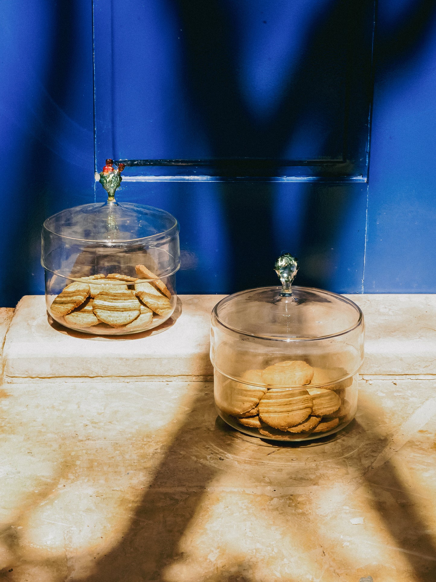 Glass cactus cookie jar